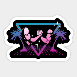 Retrowave arm wrestling Sticker